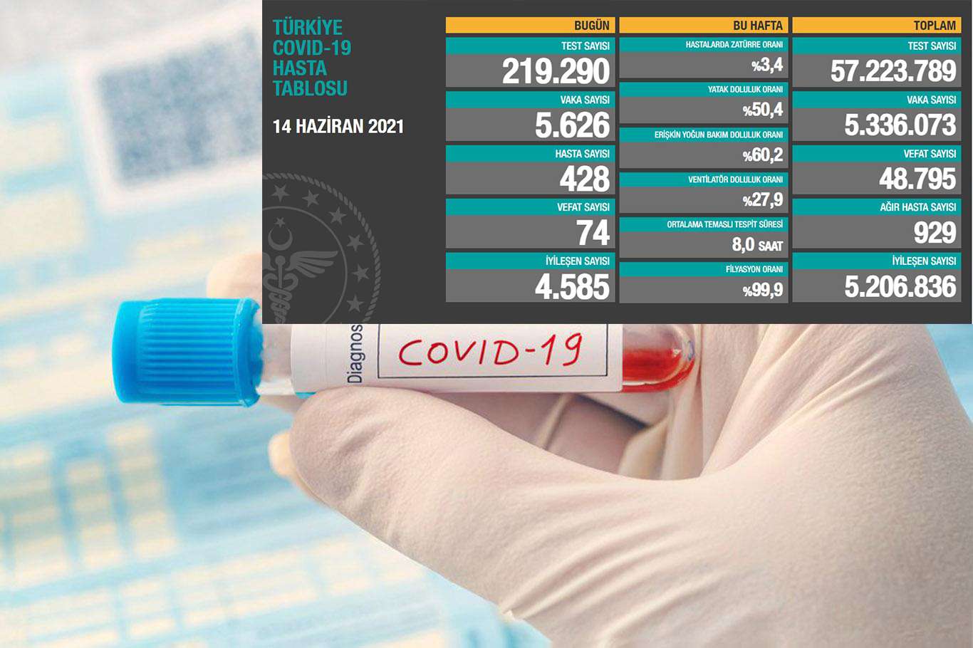 Türkiye'de son 24 saatte 74 kişi Covid-19 salgınından vefat etti